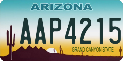 AZ license plate AAP4215