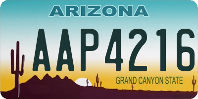 AZ license plate AAP4216