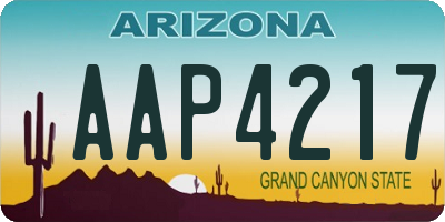 AZ license plate AAP4217