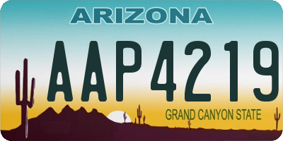 AZ license plate AAP4219