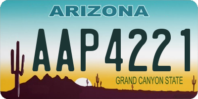 AZ license plate AAP4221