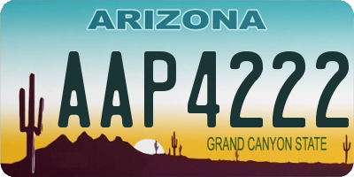 AZ license plate AAP4222