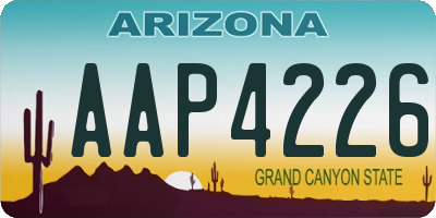 AZ license plate AAP4226