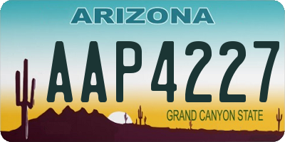 AZ license plate AAP4227