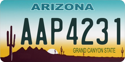 AZ license plate AAP4231