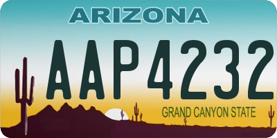 AZ license plate AAP4232