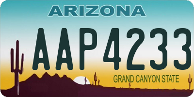 AZ license plate AAP4233