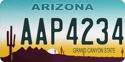 AZ license plate AAP4234