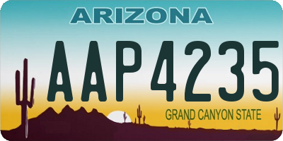 AZ license plate AAP4235