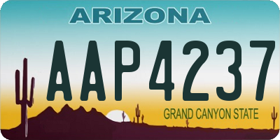 AZ license plate AAP4237