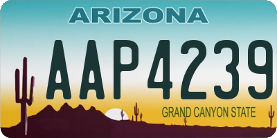 AZ license plate AAP4239