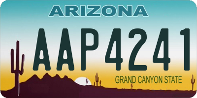 AZ license plate AAP4241