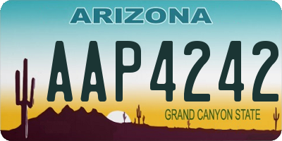 AZ license plate AAP4242