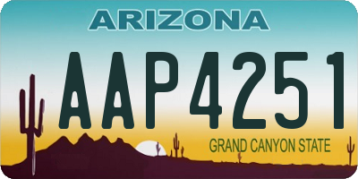 AZ license plate AAP4251