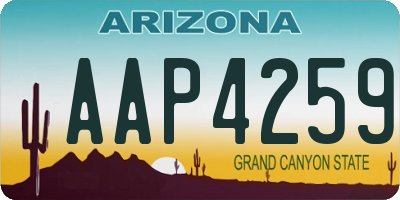 AZ license plate AAP4259