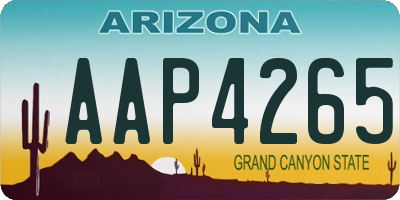 AZ license plate AAP4265