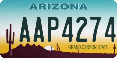 AZ license plate AAP4274