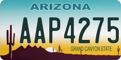 AZ license plate AAP4275