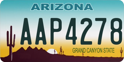 AZ license plate AAP4278