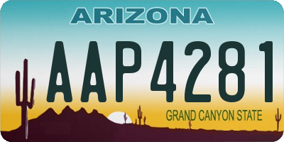 AZ license plate AAP4281