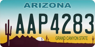 AZ license plate AAP4283