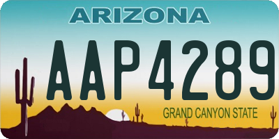 AZ license plate AAP4289