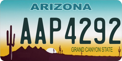 AZ license plate AAP4292