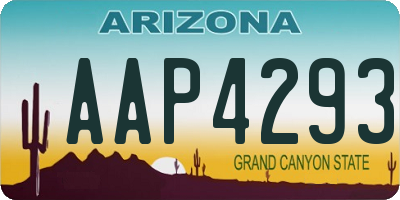 AZ license plate AAP4293