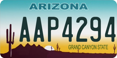 AZ license plate AAP4294