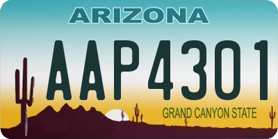 AZ license plate AAP4301