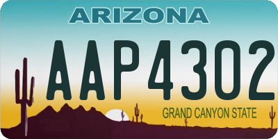 AZ license plate AAP4302