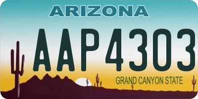 AZ license plate AAP4303