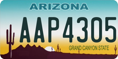 AZ license plate AAP4305