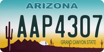 AZ license plate AAP4307