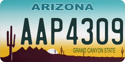 AZ license plate AAP4309