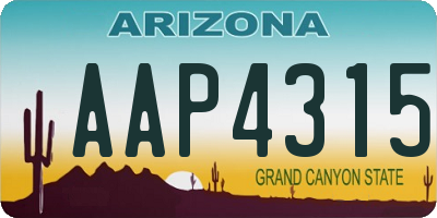 AZ license plate AAP4315