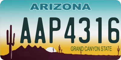 AZ license plate AAP4316