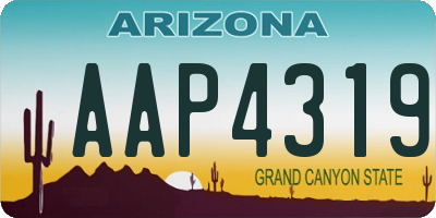 AZ license plate AAP4319