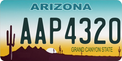 AZ license plate AAP4320