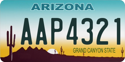 AZ license plate AAP4321