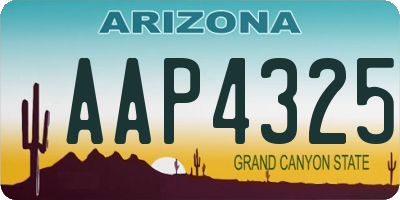 AZ license plate AAP4325