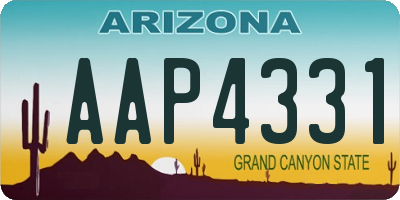 AZ license plate AAP4331