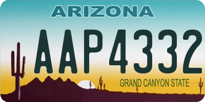 AZ license plate AAP4332