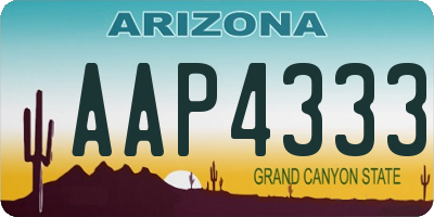 AZ license plate AAP4333