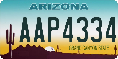 AZ license plate AAP4334