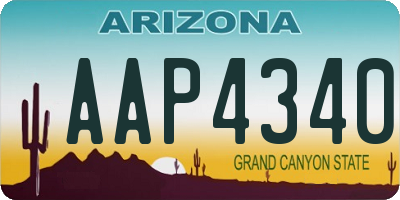 AZ license plate AAP4340