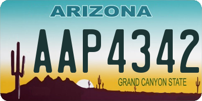 AZ license plate AAP4342