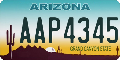 AZ license plate AAP4345