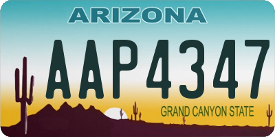 AZ license plate AAP4347