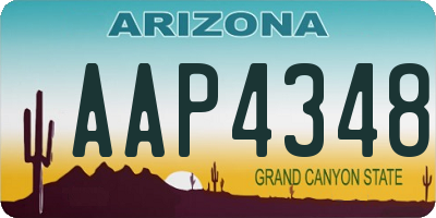 AZ license plate AAP4348